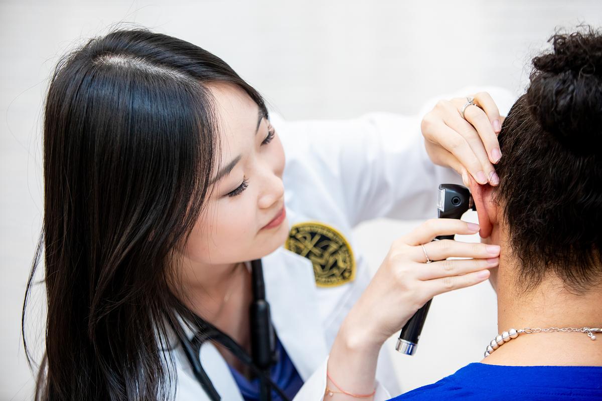 Medical examination of a patient.