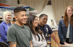 Students smiling in class