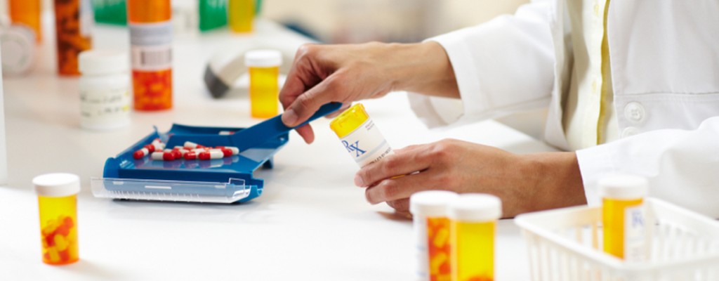 Pharmacy up close photo of a prescription being filled
