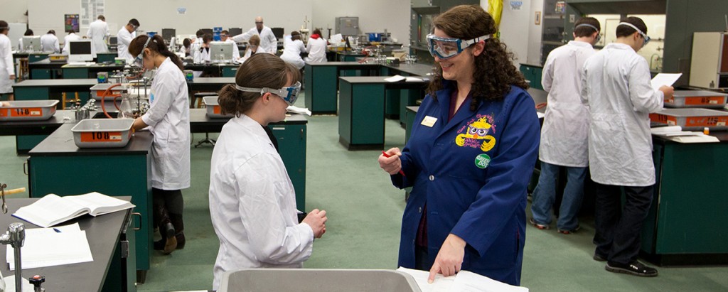 Lab work in Rieke at PLU on Friday, Dec. 2, 2011. Students working in labs at Rieke Science Center