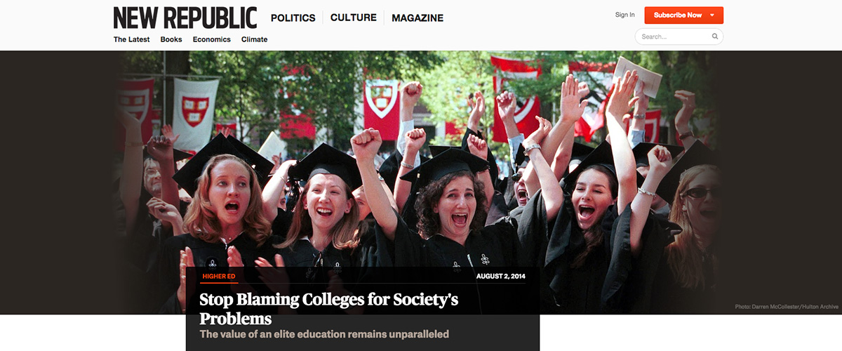 Stop Blaming Colleges for Society's Problems