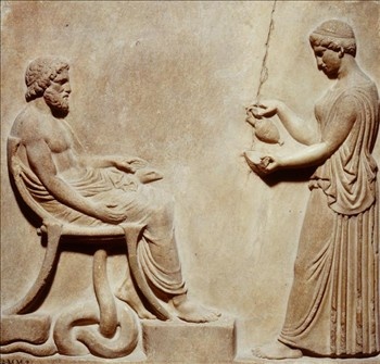 Asklepios and His Daughter Hygieia
