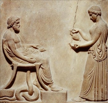 Asklepios and his daughter Hygieia Asklepios and His Daughter Hygieia