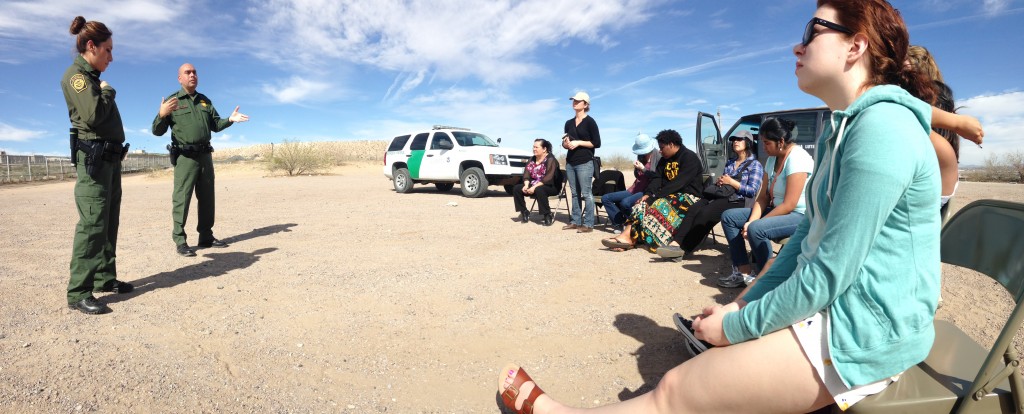 Border Patrol presentation at the Fence - Photo by Carly Brook