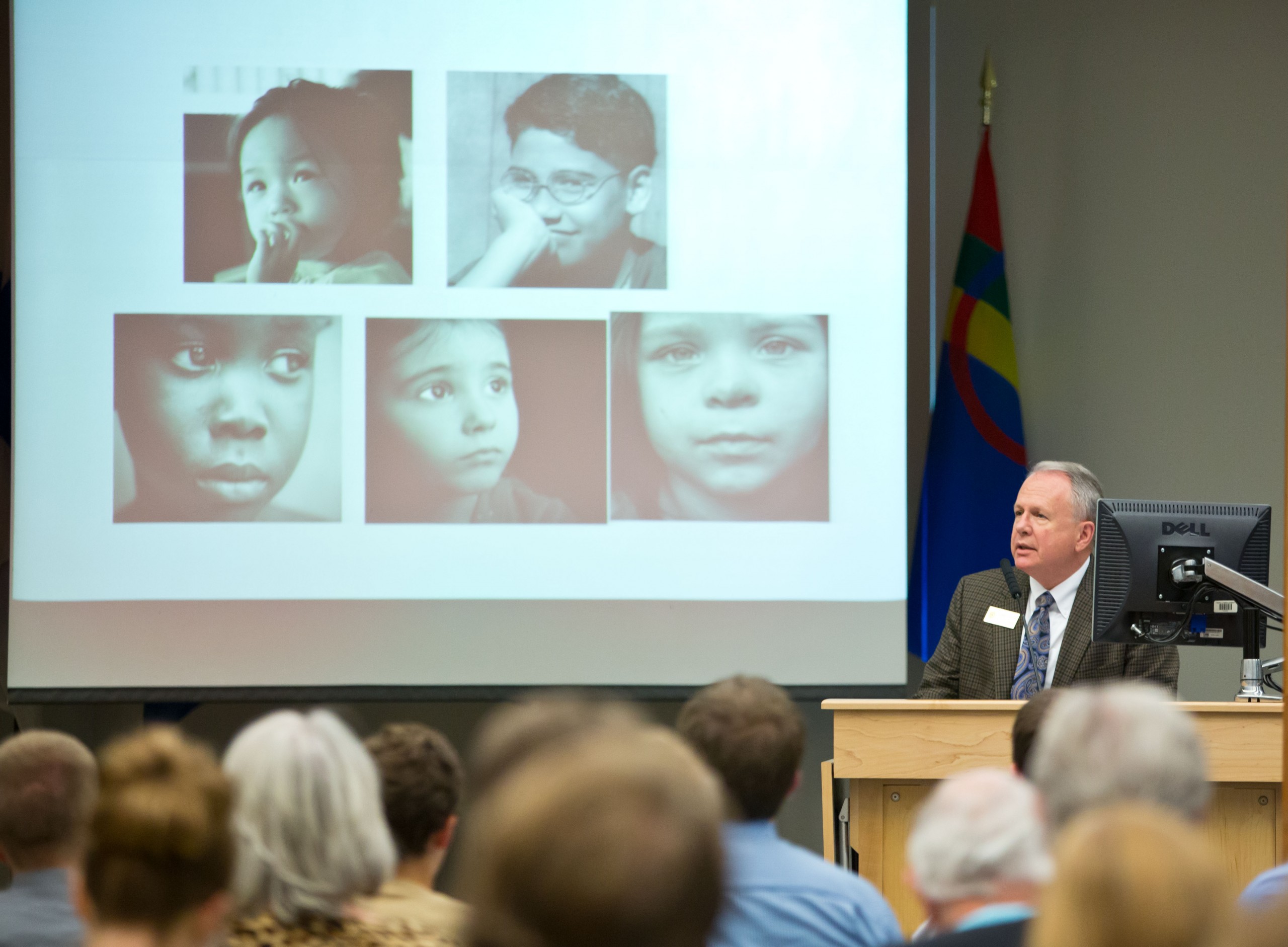 Prof Samuel Torvend speaks about food insecurity in Washington State at the Lutheran Studies Conference at PLU on Thursday, Sept. 25, 2014. (Photo/John Froschauer)