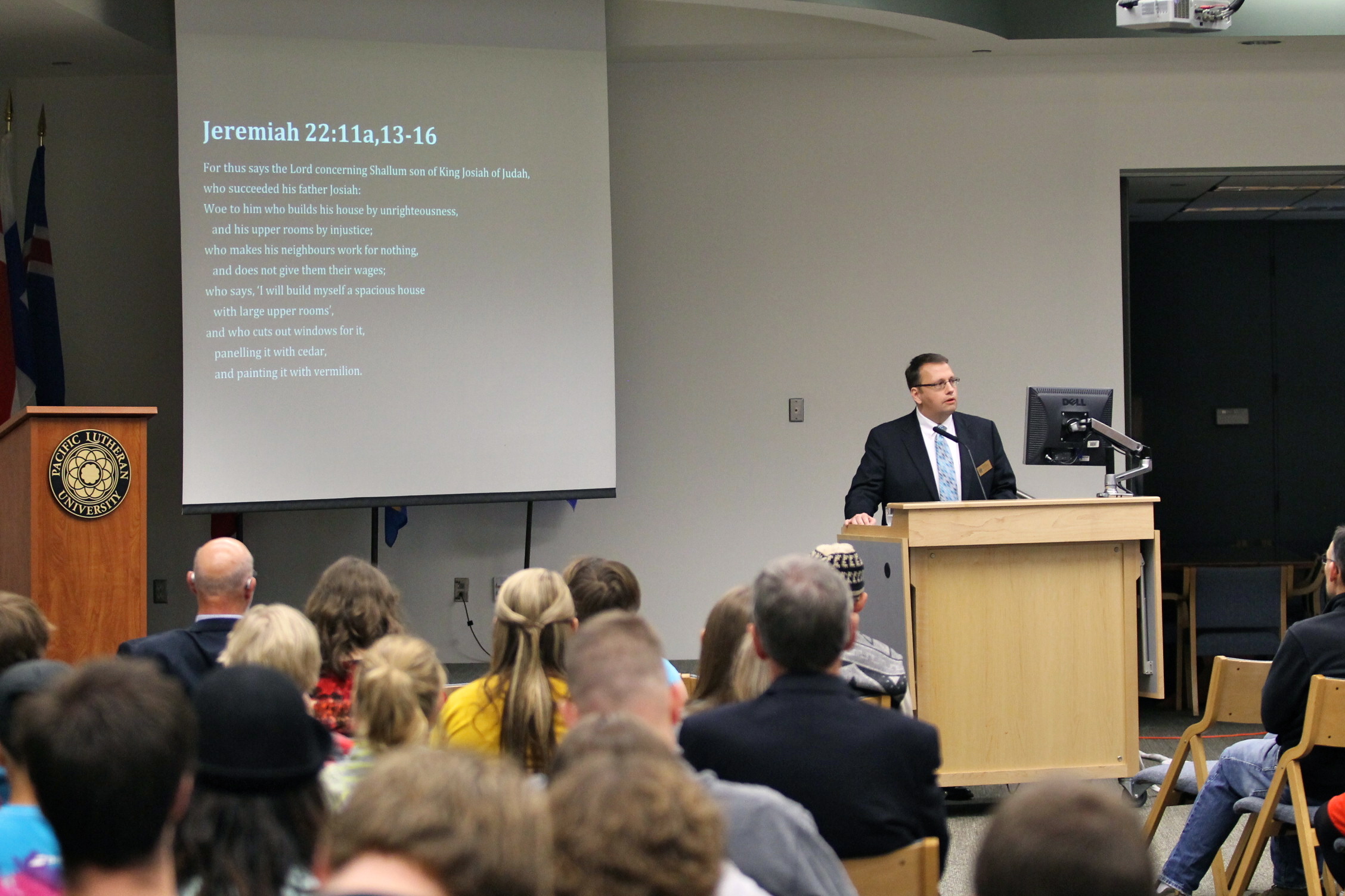 Sean Horner speaks at the Lutheran Studies Conference at PLU on Thursday, Sept. 25, 2014. (Photo/Taylor Lunka)