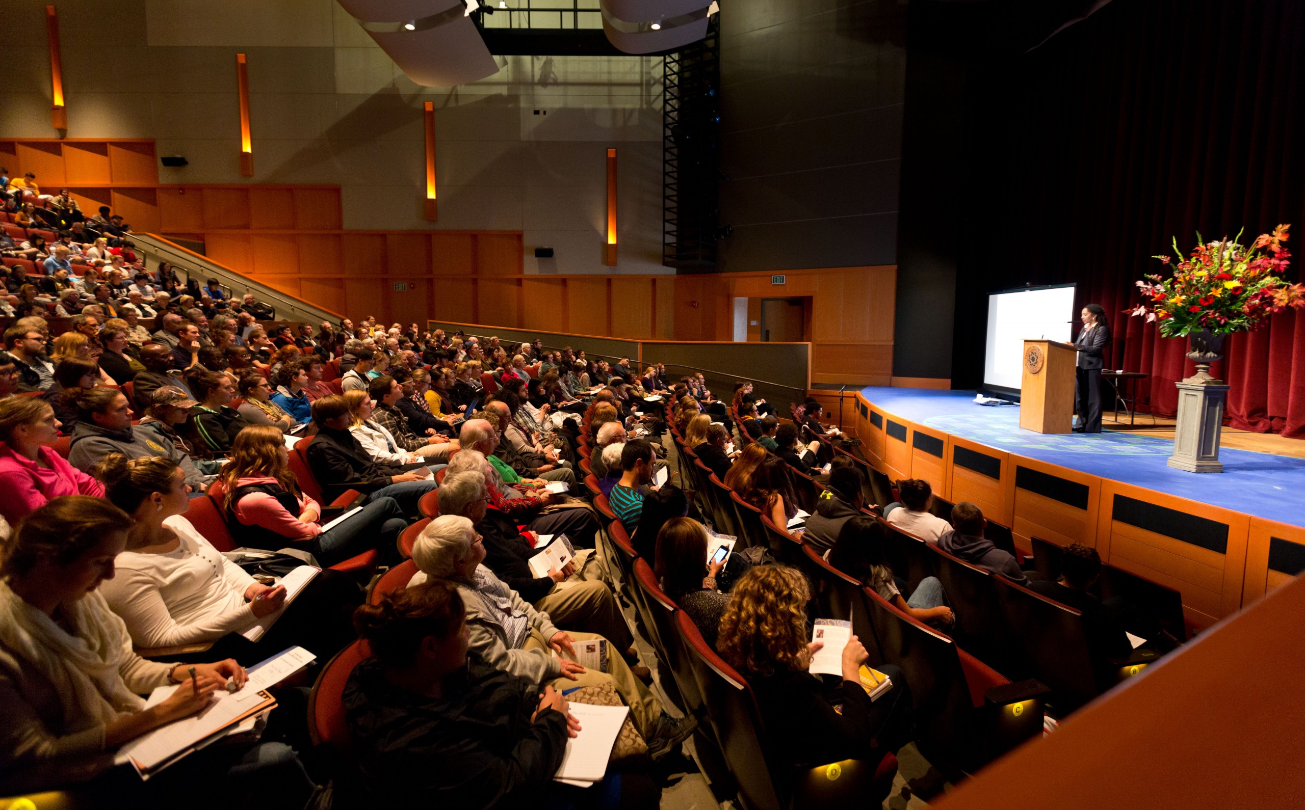 Rev. Monica Coleman, Claremont School of theology, delivers the Knutson Lecture at PLU on Wednesday, Oct. 22, 2014. (PLU Photo/John Froschauer)