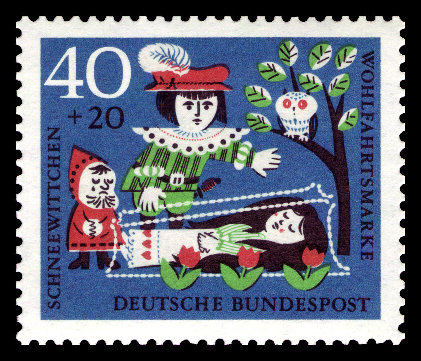 sleeping beauty image on a German stamp