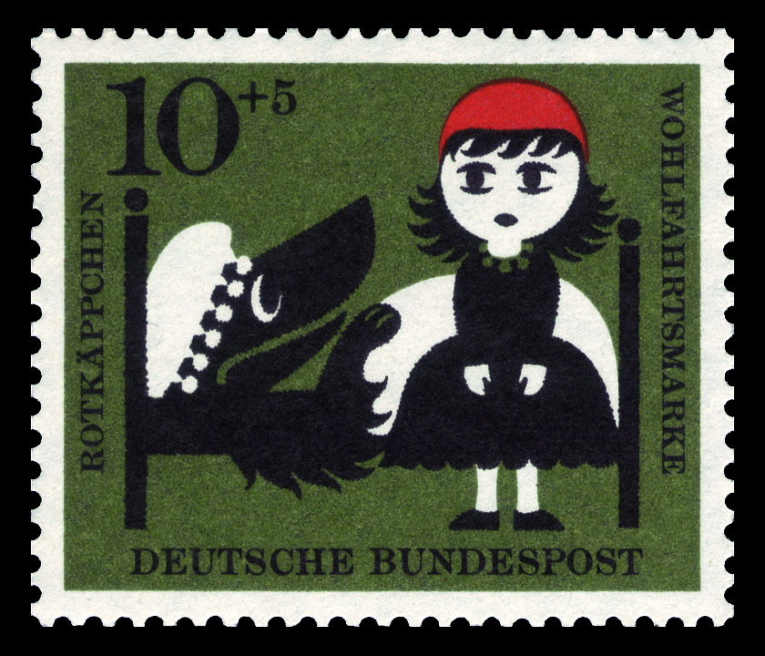 little red riding hood image on a German stamp