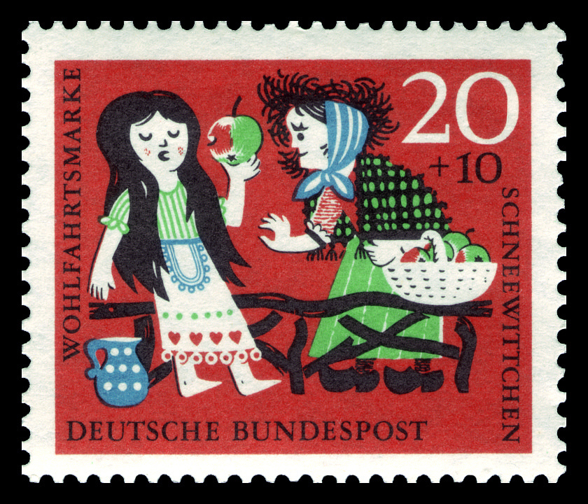 snow white illustration on a German stamp