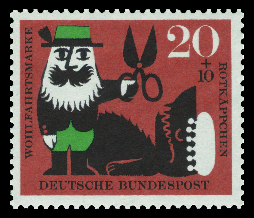 grimms fairy tale image on a German stamp