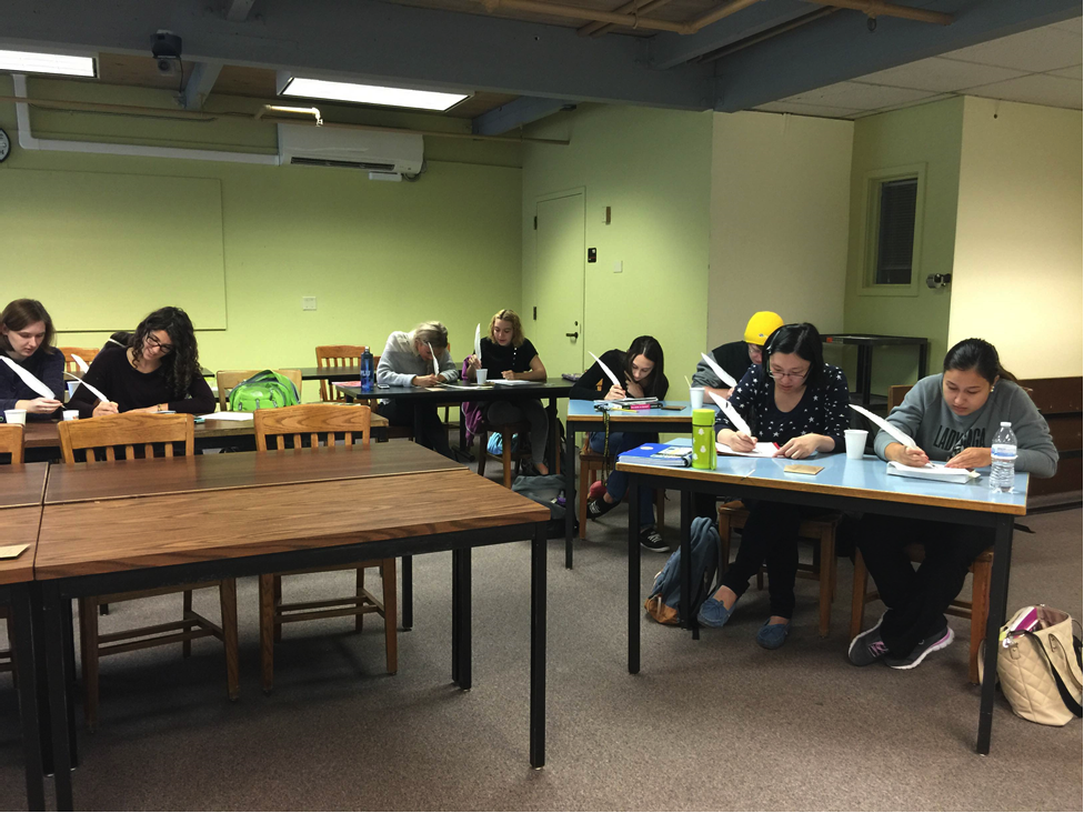 Simpson Younger Class Photo Image of class writing with Quills