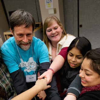 Students, faculty and staff get together for the First Year Experience retreat Explore!