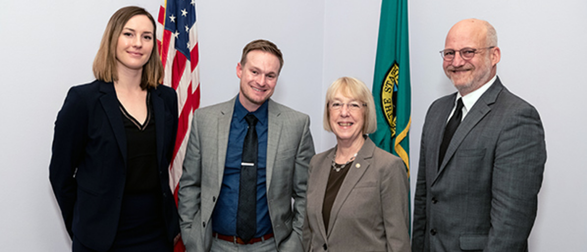 Image: Dr. Corey Cook (center) meets with Senator Patty Murray on Capitol Hill during COSSA’s Advocacy Day