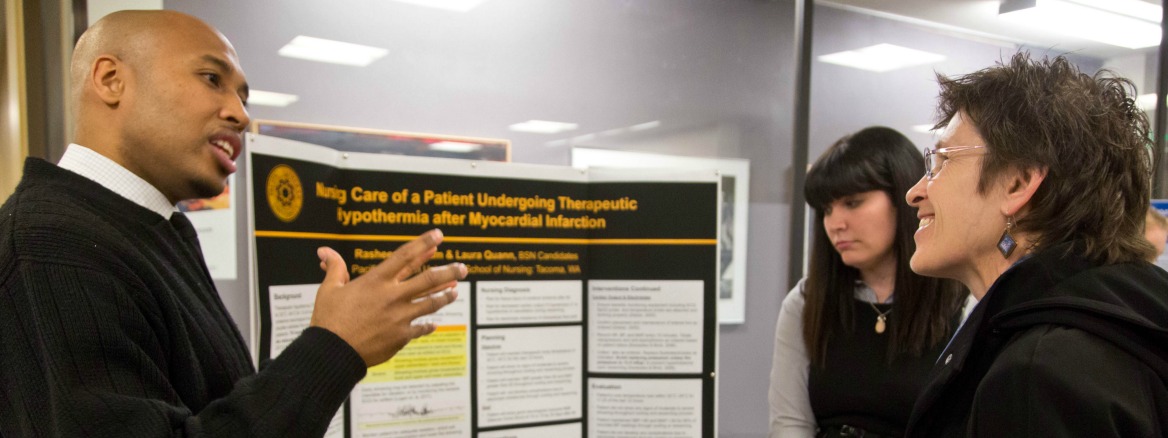 Nursing students presenting BSN capstones in the Anderson University Center at PLU on Monday, Nov. 24, 2014.