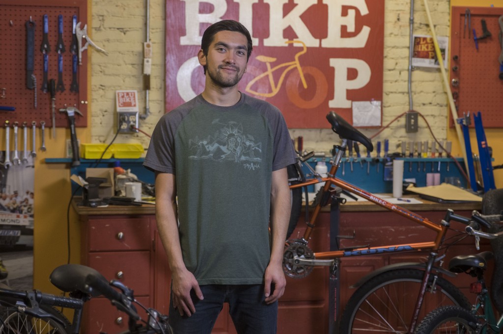 Reza Refaei ’17 at the PLU Bike Co-op