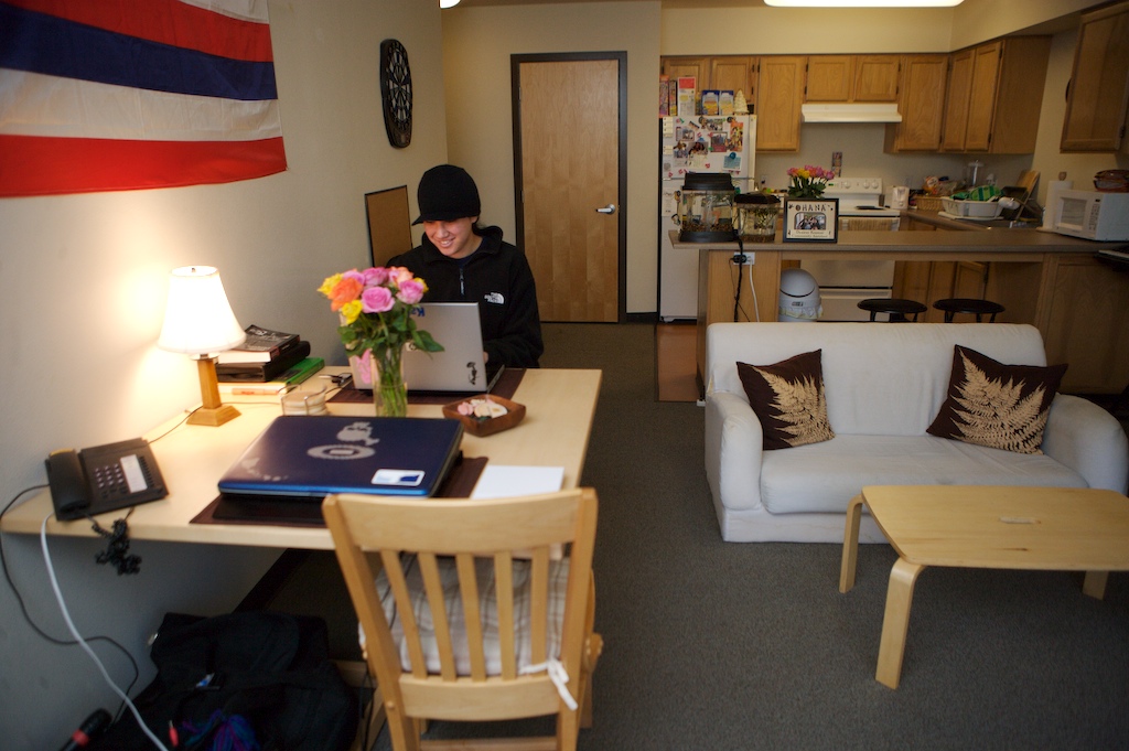 South Hall Apartment student studying