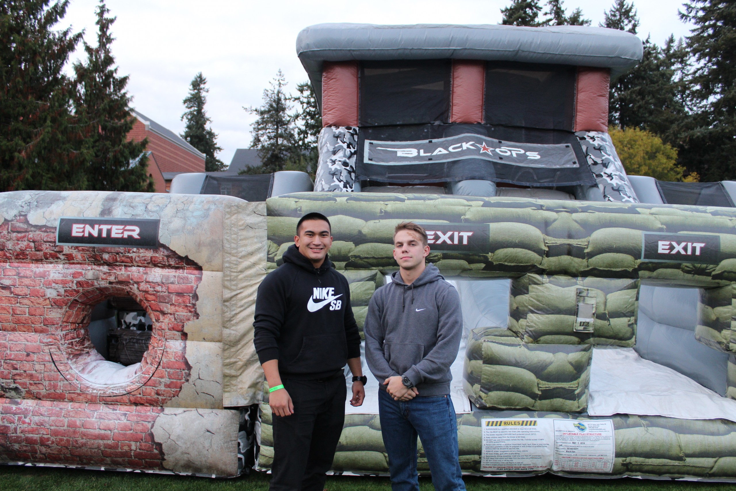 Inflatables sponsored by ROTC at 2017 Homecoming Carnival
