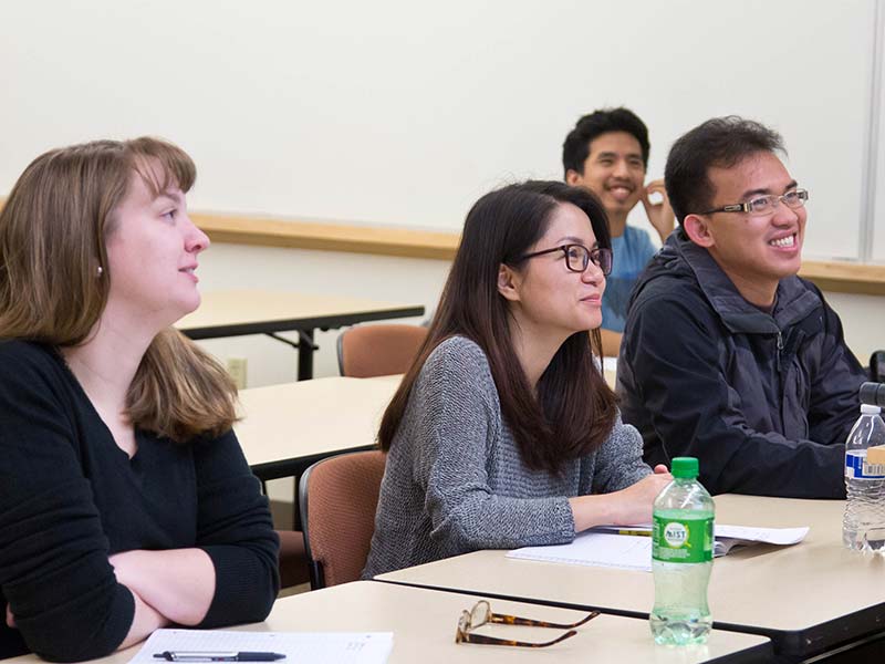 Gaurav GGupta's MSF class in Morken Center at PLU