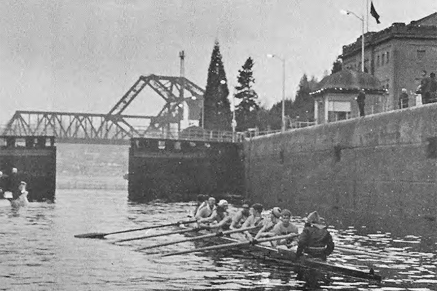 PLU crew rows the boat back in 1967