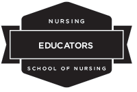 A badge that reads Nursing, Educators,School of Nursing