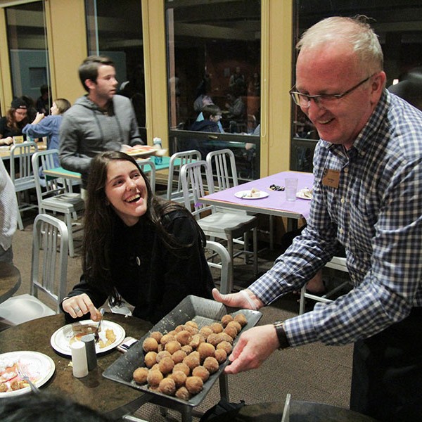 Allan Belton lending a hand during a late-night breakfast service.