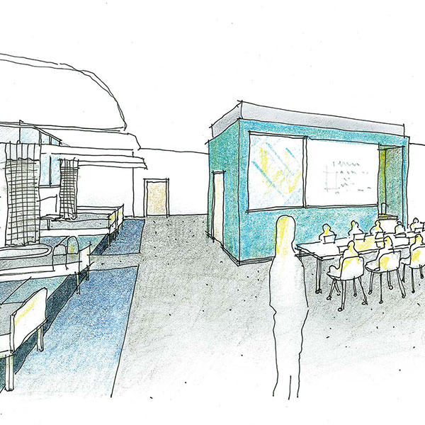 Rendering of the new Clinical Learning and Simulation center's ground level skills lab at PLU - Renderings courtesy of McGranahan Architects