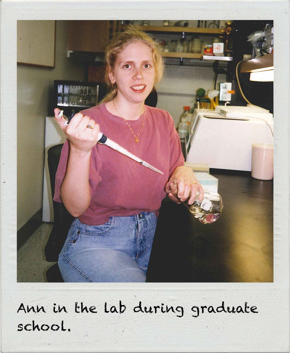 Ann in the lab during graduate school.
