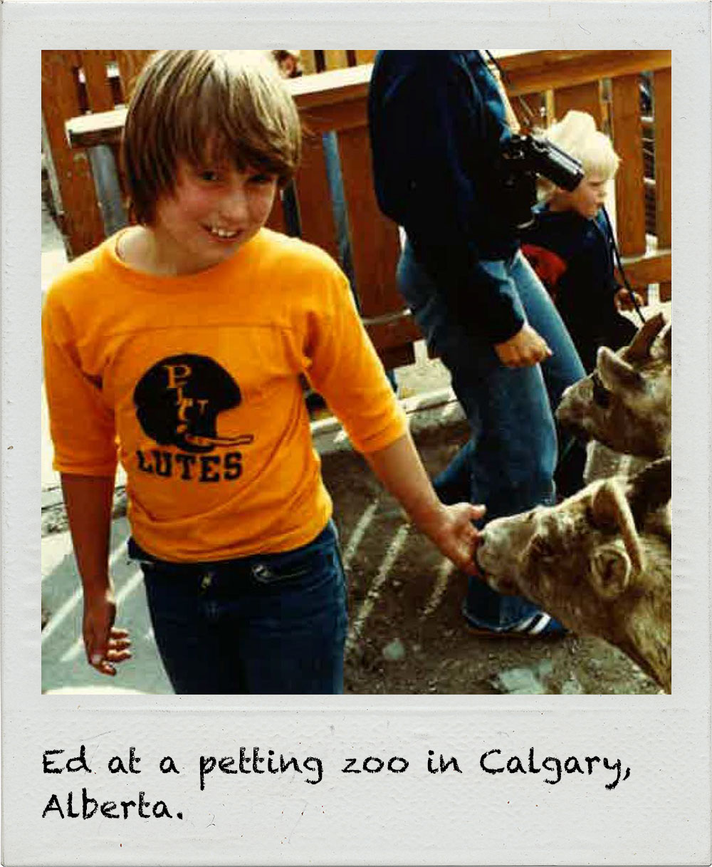 Ed at a petting zoo in Calgary, Alberta