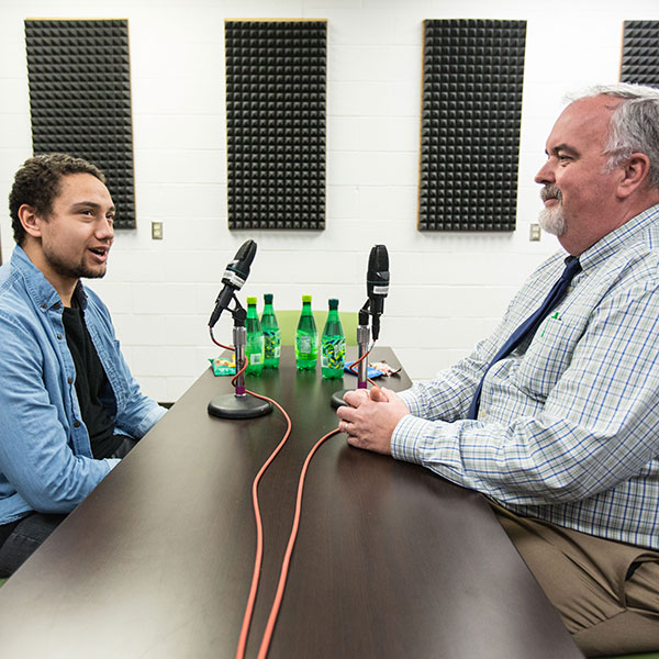 Isaiah Huey ’20 and Brian Laubach ’84 ’95