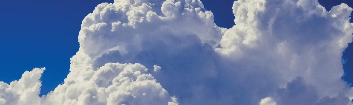 A blue sky with clouds passing through