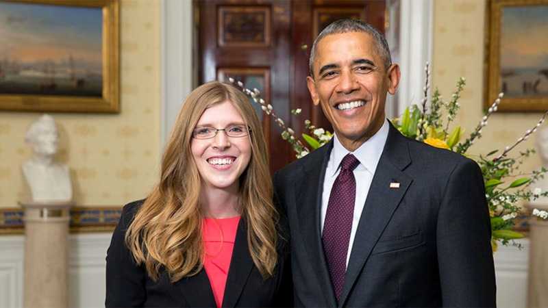 President Barack Obama greets Jessica Anderson, Montana, during a photo line in the Blue Room prior to an event to honor the 2016 National Teacher of the Year and finalists in the East Room of the White House, May 3, 2016. (Official White House Photo by Lawrence Jackson)