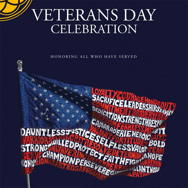 Poster for the Veterans Day Celebration at PLU
