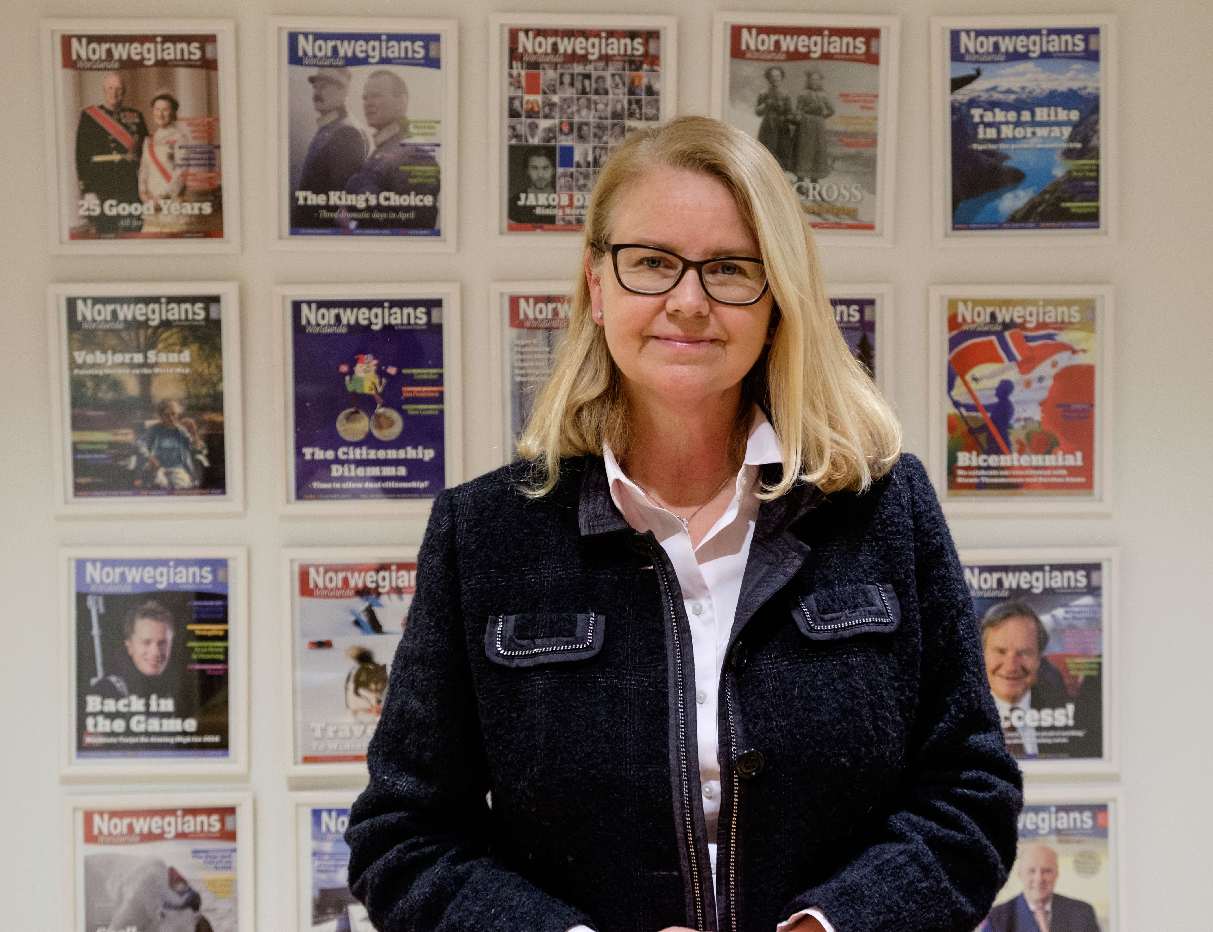 Hanne Aaberg, secretary general of Norwegians Worldwide, at her waterfront offices in Oslo, Norway. (Photo by John Froschauer/PLU)