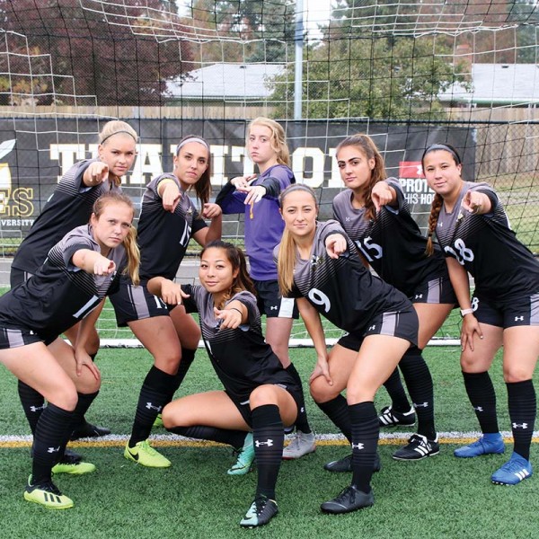 The women’s soccer team won the Northwest conference title. This made it was a three-peat.