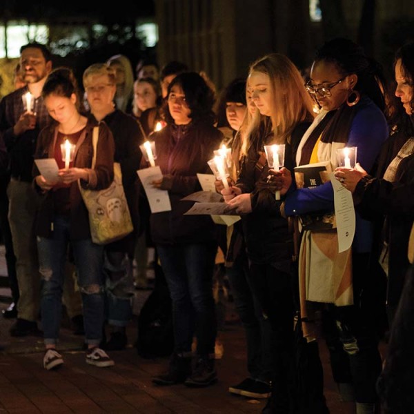 Students gathered in Red Square to mourn the lives lost during the Tree of Life Synagogue shooting in Pittsburgh.