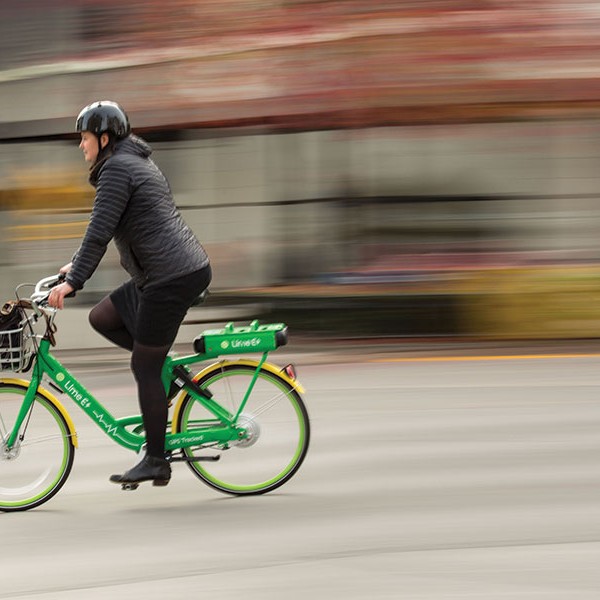 Kristina Walker riding her bike in Copenhagen