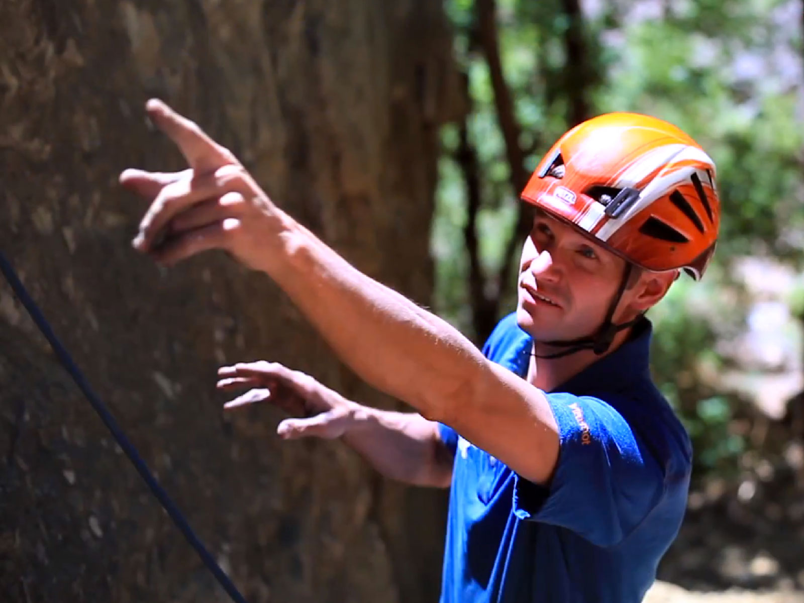 Matt Wade giving climbing instruction