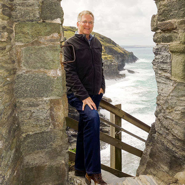 Rick Steves in England at the Tintagel Castle