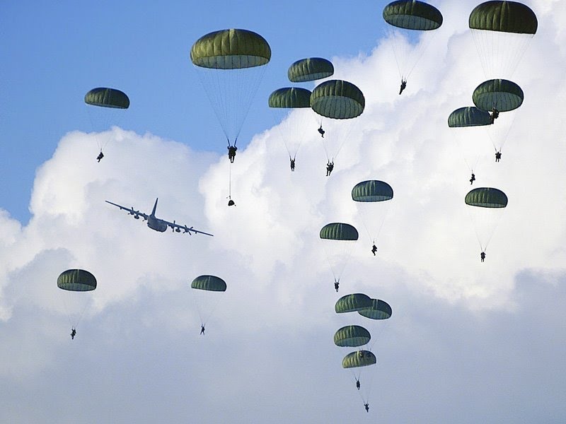 paratroopers jumping