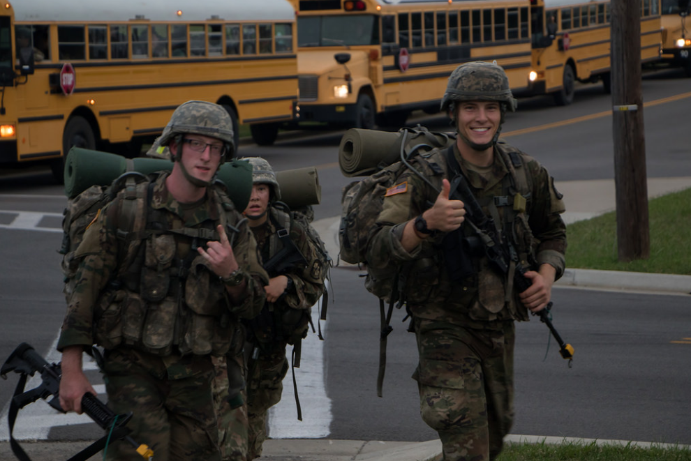 soldiers walking