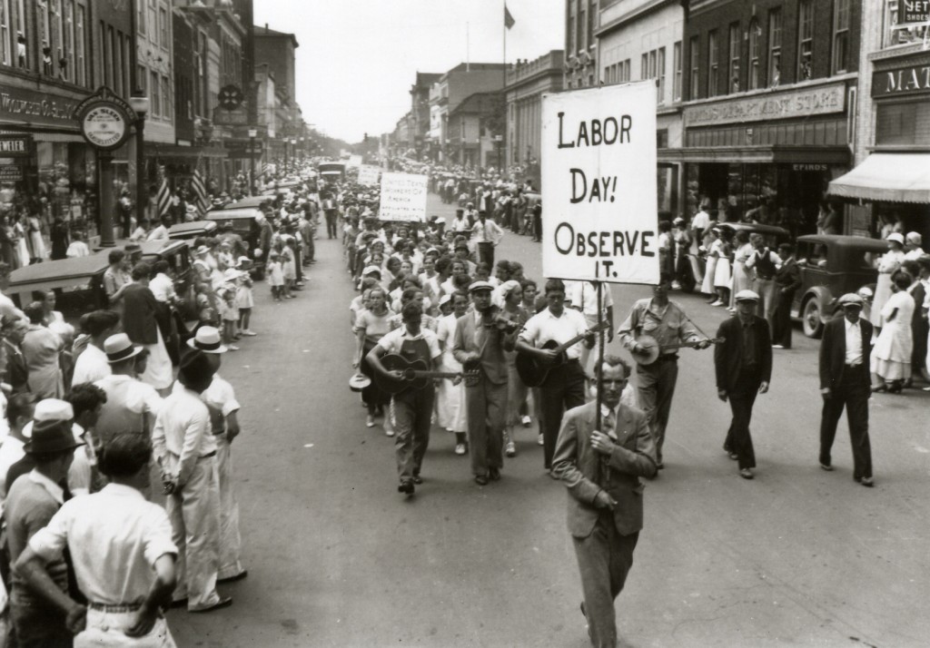 Turn of the century photo of a labor day march