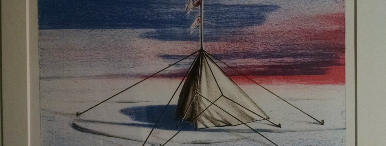 painting of tent -Amundsen