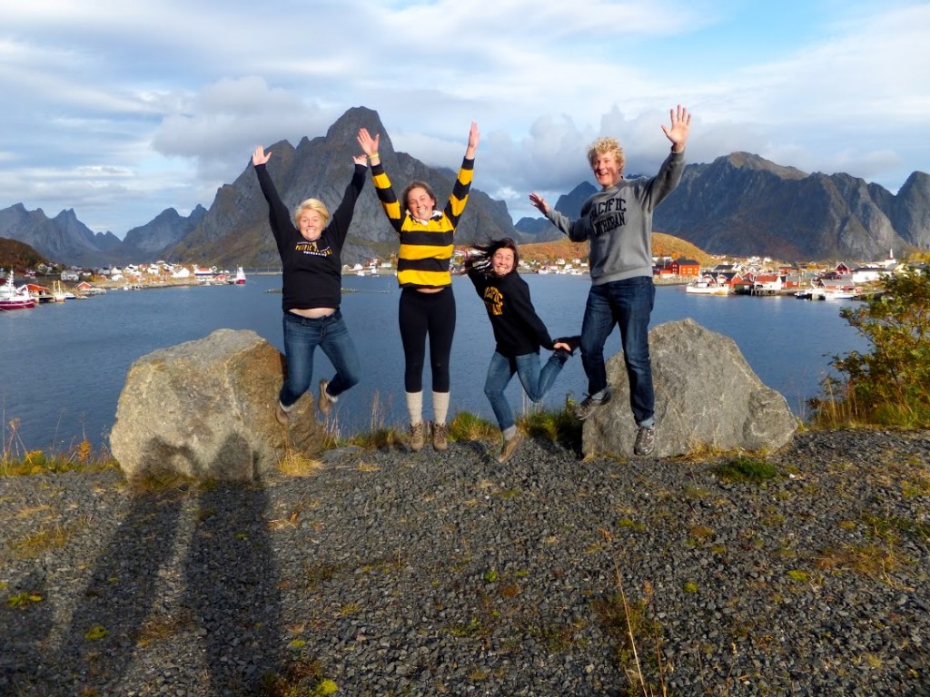 Study Away students jumping up in the air