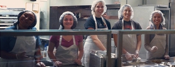 Serving food