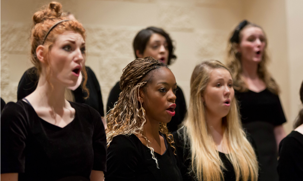 University Singers in Mary Baker Russel Center at PLU on Wednesday, Oct. 8, 2014. (PLU Photo/John Froschauer)