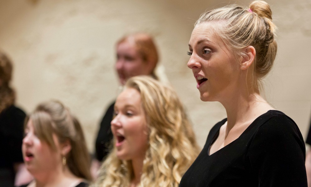 University Singers in Mary Baker Russel Center at PLU on Wednesday, Oct. 8, 2014. (PLU Photo/John Froschauer)