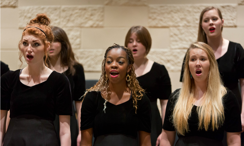 University Singers in Mary Baker Russel Center at PLU on Wednesday, Oct. 8, 2014. (PLU Photo/John Froschauer)