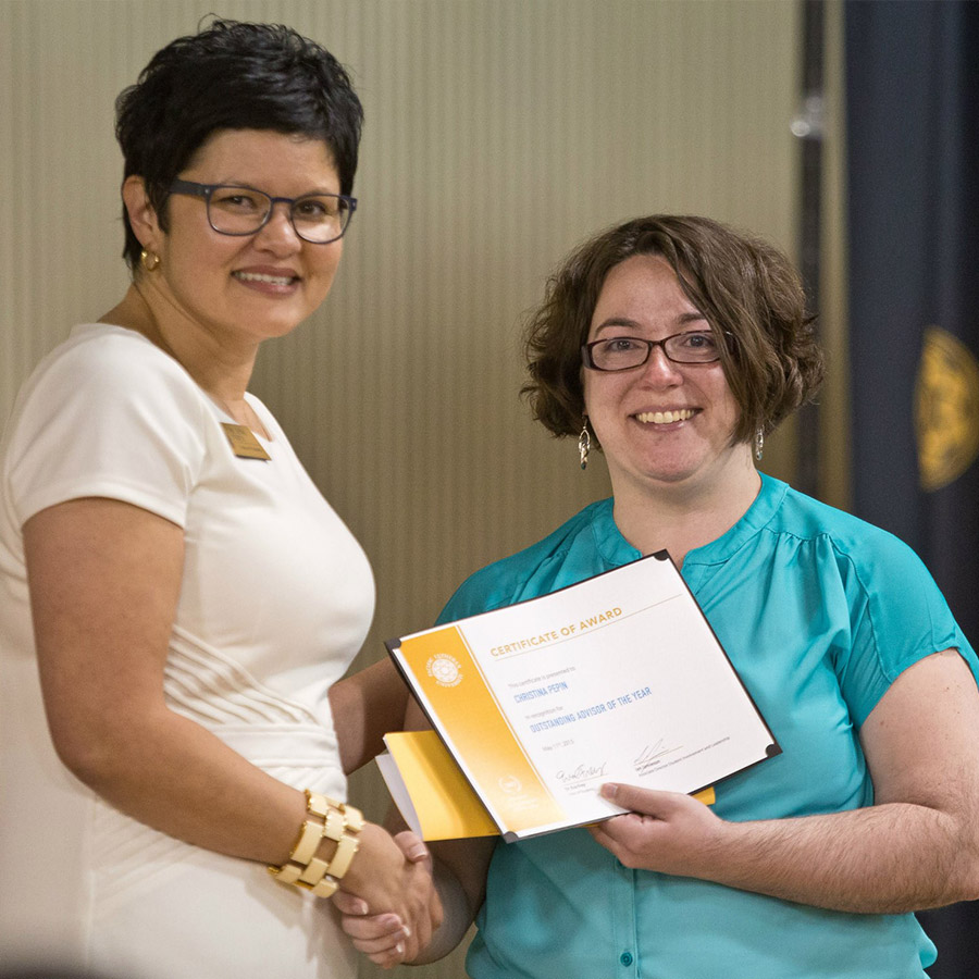 Outstanding Advisor of the year Award 2015 Christina Pepin