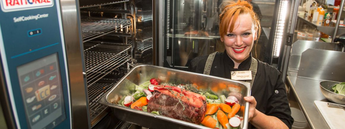 Katherine Forsyth, lead cook with dining and culinary at PLU